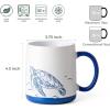 imageAmorArc Large Coffee Mugs Set of 6 18oz Ceramic Coffee Cups with Sea Life Textured Patterns for Tea Latte Cocoa Easy to HoldampampClean DishwasherampampMicrowave Safe Matt WhiteMatte White