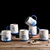 imageAmorArc Large Coffee Mugs Set of 6 18oz Ceramic Coffee Cups with Sea Life Textured Patterns for Tea Latte Cocoa Easy to HoldampampClean DishwasherampampMicrowave Safe Matt WhiteMatte White