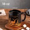 imageAmorArc Large Coffee Mugs Set of 6 18oz Ceramic Coffee Cups with Sea Life Textured Patterns for Tea Latte Cocoa Easy to HoldampampClean DishwasherampampMicrowave Safe Matt WhiteMatte Black
