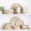 imageAmorArc Ceramic Dinnerware Sets Handmade Reactive Glaze Stoneware Plates and Bowls SetsHighly Chip and Crack Resistant  Dishwasher ampamp Microwave Safe Dishes Set Service for 4 12pcCappuccino