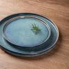 imageAmorArc Ceramic Dinnerware Sets Handmade Reactive Glaze Stoneware Plates and Bowls SetsHighly Chip and Crack Resistant  Dishwasher ampamp Microwave Safe Dishes Set Service for 4 12pcCeylon Blue