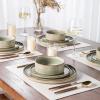 imageAmorArc Ceramic Dinnerware Sets Handmade Reactive Glaze Stoneware Plates and Bowls SetsHighly Chip and Crack Resistant  Dishwasher ampamp Microwave Safe Dishes Set Service for 4 12pcReactive Glaze