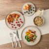 imageAmorArc Ceramic Dinnerware Sets Handmade Reactive Glaze Stoneware Plates and Bowls SetsHighly Chip and Crack Resistant  Dishwasher ampamp Microwave Safe Dishes Set Service for 4 12pcCappuccino