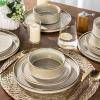imageAmorArc Ceramic Dinnerware Sets Handmade Reactive Glaze Stoneware Plates and Bowls SetsHighly Chip and Crack Resistant  Dishwasher ampamp Microwave Safe Dishes Set Service for 4 12pcCappuccino