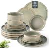 imageAmorArc Ceramic Dinnerware Sets Handmade Reactive Glaze Stoneware Plates and Bowls SetsHighly Chip and Crack Resistant  Dishwasher ampamp Microwave Safe Dishes Set Service for 4 12pcReactive Glaze
