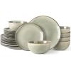 imageAmorArc Ceramic Dinnerware Sets for 4 12 Pieces Handpainted Stoneware Plates and Bowls Set Scratch Resistant Dishes Set Dishwasher ampamp Microwave Safe Reactive ColorReactive Glaze