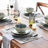 imageAmorArc Ceramic Dinnerware Sets for 4 12 Pieces Handpainted Stoneware Plates and Bowls Set Scratch Resistant Dishes Set Dishwasher ampamp Microwave Safe Reactive ColorReactive Glaze