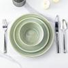 imageAmorArc Ceramic Dinnerware Sets for 4 12 Pieces Handpainted Stoneware Plates and Bowls Set Scratch Resistant Dishes Set Dishwasher ampamp Microwave Safe Reactive ColorOlive Green