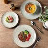 imageAmorArc Ceramic Dinnerware Sets for 4 12 Pieces Handpainted Stoneware Plates and Bowls Set Scratch Resistant Dishes Set Dishwasher ampamp Microwave Safe Reactive ColorReactive Glaze