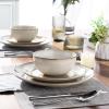 imageAmorArc Ceramic Dinnerware Sets for 4 12 Pieces Handpainted Stoneware Plates and Bowls Set Scratch Resistant Dishes Set Dishwasher ampamp Microwave Safe Reactive ColorCappuccino