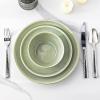 imageAmorArc Ceramic Dinnerware Sets for 4 12 Pieces Handpainted Stoneware Plates and Bowls Set Scratch Resistant Dishes Set Dishwasher ampamp Microwave Safe Reactive ColorOlive Green