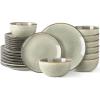 imageAmorArc Ceramic Dinnerware Sets for 4 12 Pieces Handpainted Stoneware Plates and Bowls Set Scratch Resistant Dishes Set Dishwasher ampamp Microwave Safe Reactive ColorReactive Glaze