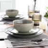 imageAmorArc Ceramic Dinnerware Sets for 4 12 Pieces Handpainted Stoneware Plates and Bowls Set Scratch Resistant Dishes Set Dishwasher ampamp Microwave Safe Reactive ColorReactive Glaze
