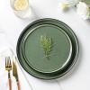 imageAmorArc Stoneware Dinnerware Sets for 4Round Reactive Glaze Ceramic Plates and Bowls SetHighly Scrath Resistant  Dishwasher ampamp Microwave Safe Dishes SetService for 4 12pcMatte Black Jade Green