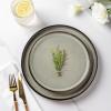 imageAmorArc Stoneware Dinnerware Sets for 4Round Reactive Glaze Ceramic Plates and Bowls SetHighly Scrath Resistant  Dishwasher ampamp Microwave Safe Dishes SetService for 4 12pcMatte Black Reactive Glaze