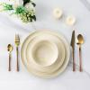 imageAmorArc Stoneware Dinnerware Sets for 4Round Reactive Glaze Ceramic Plates and Bowls SetHighly Scrath Resistant  Dishwasher ampamp Microwave Safe Dishes SetService for 4 12pcReactive Cream