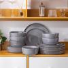 imageAmorArc Stoneware Dinnerware Sets for 4Round Reactive Glaze Ceramic Plates and Bowls SetHighly Scrath Resistant  Dishwasher ampamp Microwave Safe Dishes SetService for 4 12pcReactive Grey