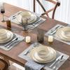 imageAmorArc Dinnerware Set 12 Pieces Ceramic Plates and Bowls Sets Stoneware Plates Set Handpainted Dishwasher ampamp Microwave Safe Dishes Speckled Beige Service for 4