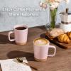 imageAmorArc 12oz Ceramic Coffee Mugs set of 6 Stylish Coffee Mugs with Rustic Terracotta Underside for MenWomenLatteCappuccinoMilkCocoa DishwasherampampMicrowave Safe  BeigePink