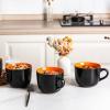 imageAmorArc 24 oz Soup Mugs with Handles Jumbo Ceramic Bowls Mugs Set with handles for Coffee Cereal Cappuccino Snacks MicrowaveampampDishwasher safe Soup Cups for MealBlueOrange