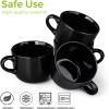 imageAmorArc 24 oz Soup Mugs with Handles Jumbo Ceramic Bowls Mugs Set with handles for Coffee Cereal Cappuccino Snacks MicrowaveampampDishwasher safe Soup Cups for MealBlueBlack