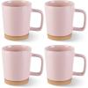 imageAmorArc 12oz Ceramic Coffee Mugs set of 6 Stylish Coffee Mugs with Rustic Terracotta Underside for MenWomenLatteCappuccinoMilkCocoa DishwasherampampMicrowave Safe  BeigePink