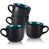 imageAmorArc 24 oz Soup Mugs with Handles Jumbo Ceramic Bowls Mugs Set with handles for Coffee Cereal Cappuccino Snacks MicrowaveampampDishwasher safe Soup Cups for MealBlueGreen