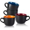 imageAmorArc 24 oz Soup Mugs with Handles Jumbo Ceramic Bowls Mugs Set with handles for Coffee Cereal Cappuccino Snacks MicrowaveampampDishwasher safe Soup Cups for MealBlueMix