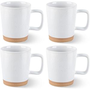 imageAmorArc 12oz Ceramic Coffee Mugs set of 6 Stylish Coffee Mugs with Rustic Terracotta Underside for MenWomenLatteCappuccinoMilkCocoa DishwasherampampMicrowave Safe  BeigeWhite