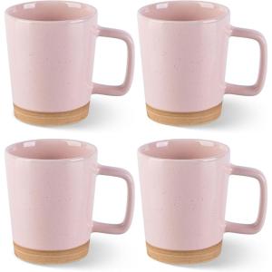 imageAmorArc 12oz Ceramic Coffee Mugs set of 6 Stylish Coffee Mugs with Rustic Terracotta Underside for MenWomenLatteCappuccinoMilkCocoa DishwasherampampMicrowave Safe  BeigePink
