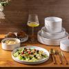 imageAmorArc Ceramic Dinnerware Set for 4  Speckled Stoneware Plates and Bowls with unglazed terracotta  Scratch Resistant Dishwasher ampamp Microwave Safe Dishes Sets 12Pcs PinkModernWhite