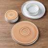 imageAmorArc Ceramic Dinnerware Set for 4  Speckled Stoneware Plates and Bowls with unglazed terracotta  Scratch Resistant Dishwasher ampamp Microwave Safe Dishes Sets 12Pcs PinkWhite Handbrush Rim