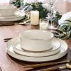 imageAmorArc Ceramic Dinnerware Set for 4  Speckled Stoneware Plates and Bowls with unglazed terracotta  Scratch Resistant Dishwasher ampamp Microwave Safe Dishes Sets 12Pcs PinkBeige Handbrush Rim