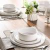 imageAmorArc Ceramic Dinnerware Set for 4  Speckled Stoneware Plates and Bowls with unglazed terracotta  Scratch Resistant Dishwasher ampamp Microwave Safe Dishes Sets 12Pcs PinkModernWhite
