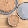 imageAmorArc Ceramic Dinnerware Set for 4  Speckled Stoneware Plates and Bowls with unglazed terracotta  Scratch Resistant Dishwasher ampamp Microwave Safe Dishes Sets 12Pcs PinkModernGray
