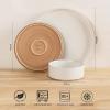 imageAmorArc Ceramic Dinnerware Set for 4  Speckled Stoneware Plates and Bowls with unglazed terracotta  Scratch Resistant Dishwasher ampamp Microwave Safe Dishes Sets 12Pcs PinkModernBeige