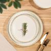 imageAmorArc Ceramic Dinnerware Set for 4  Speckled Stoneware Plates and Bowls with unglazed terracotta  Scratch Resistant Dishwasher ampamp Microwave Safe Dishes Sets 12Pcs PinkBeige Handbrush Rim