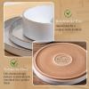 imageAmorArc Ceramic Dinnerware Set for 4  Speckled Stoneware Plates and Bowls with unglazed terracotta  Scratch Resistant Dishwasher ampamp Microwave Safe Dishes Sets 12Pcs PinkWhite Handbrush Rim