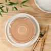 imageAmorArc Ceramic Dinnerware Set for 4  Speckled Stoneware Plates and Bowls with unglazed terracotta  Scratch Resistant Dishwasher ampamp Microwave Safe Dishes Sets 12Pcs PinkModernBeige