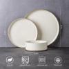 imageAmorArc Ceramic Dinnerware Set for 4  Speckled Stoneware Plates and Bowls with unglazed terracotta  Scratch Resistant Dishwasher ampamp Microwave Safe Dishes Sets 12Pcs PinkBeige Handbrush Rim