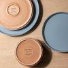 imageAmorArc Ceramic Dinnerware Set for 4  Speckled Stoneware Plates and Bowls with unglazed terracotta  Scratch Resistant Dishwasher ampamp Microwave Safe Dishes Sets 12Pcs PinkModernBlue