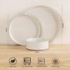 imageAmorArc Ceramic Dinnerware Set for 4  Speckled Stoneware Plates and Bowls with unglazed terracotta  Scratch Resistant Dishwasher ampamp Microwave Safe Dishes Sets 12Pcs PinkModernBeige
