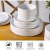 imageAmorArc Ceramic Dinnerware Set for 4  Speckled Stoneware Plates and Bowls with unglazed terracotta  Scratch Resistant Dishwasher ampamp Microwave Safe Dishes Sets 12Pcs PinkModernWhite