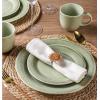 imageAmorArc Ceramic Dinnerware Sets Handmade Stoneware Reactive Glaze Plates and Bowls Set Scratch Resistant  Dishwasher ampamp Microwave Safe Dishes Set Service for 4 12pcOlive Green