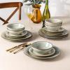 imageAmorArc Ceramic Dinnerware Sets Handmade Stoneware Reactive Glaze Plates and Bowls Set Scratch Resistant  Dishwasher ampamp Microwave Safe Dishes Set Service for 4 12pcReactive Glaze