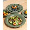 imageAmorArc Ceramic Dinnerware Sets Handmade Stoneware Reactive Glaze Plates and Bowls Set Scratch Resistant  Dishwasher ampamp Microwave Safe Dishes Set Service for 4 12pcJade Green
