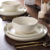 imageAmorArc Ceramic Dinnerware Sets Wavy Rim Stoneware Plates and Bowls Sets Highly Chip and Crack Resistant  Dishwasher ampamp Microwave ampamp Oven Safe Dishes set Service for 4 12pcBeige