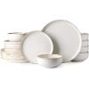 imageAmorArc Ceramic Dinnerware Sets Wavy Rim Stoneware Plates and Bowls Sets Highly Chip and Crack Resistant  Dishwasher ampamp Microwave ampamp Oven Safe Dishes set Service for 4 12pcCappuccino