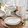 imageAmorArc Ceramic Dinnerware Sets Wavy Rim Stoneware Plates and Bowls Sets Highly Chip and Crack Resistant  Dishwasher ampamp Microwave ampamp Oven Safe Dishes set Service for 4 12pcMatte White