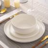 imageAmorArc Ceramic Dinnerware Sets Wavy Rim Stoneware Plates and Bowls Sets Highly Chip and Crack Resistant  Dishwasher ampamp Microwave ampamp Oven Safe Dishes set Service for 4 12pcMatte Speckled White